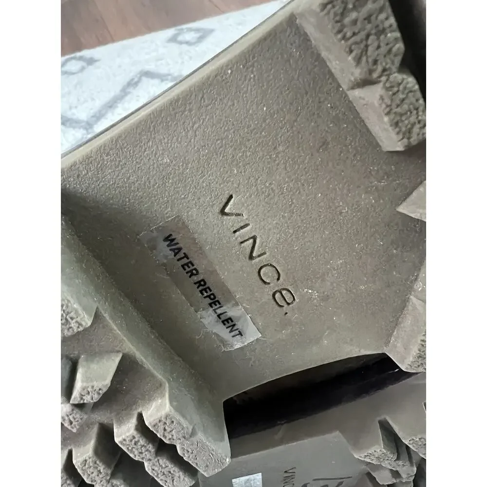 VINCE Cabria Moss Green Suede Lace-Up Lug Ankle Boots Shoes - Picture 9 of 12